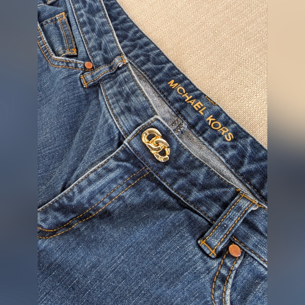 Michael Kors Ankle Zipper Cropped Jeans! Size 12! - Picture 3 of 8